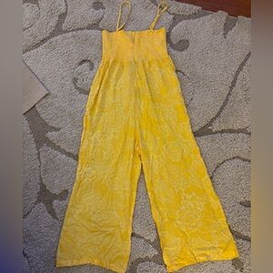 Knot Sisters Yellow Floral Jumpsuit